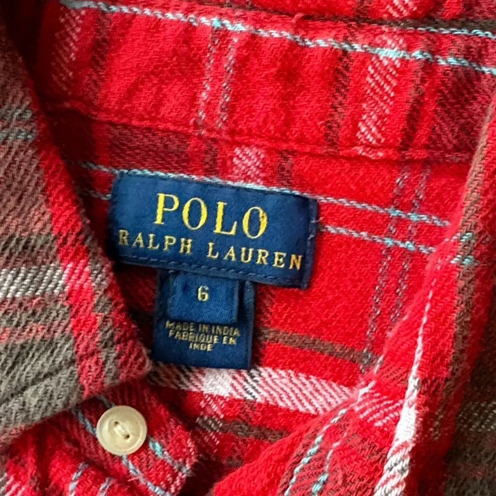 Ralph Lauren Boys Red Plaid Shirt size 6